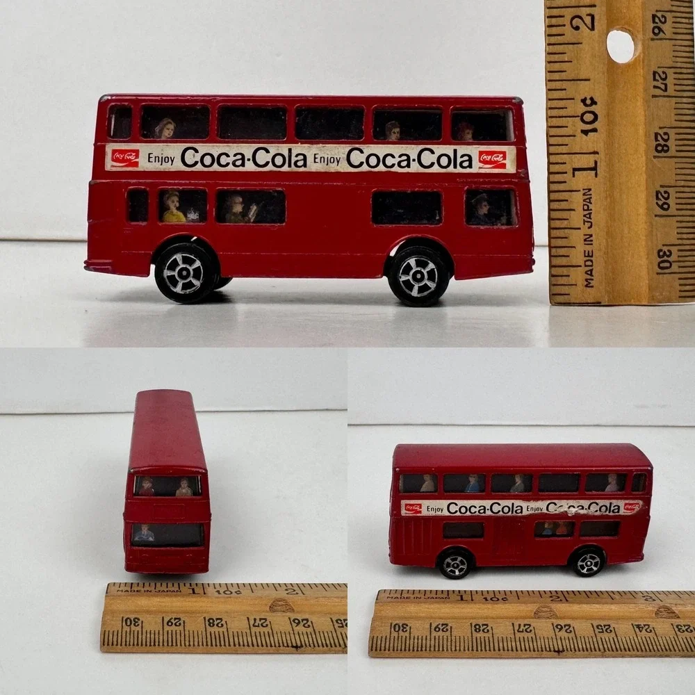 Vtg Coca Cola Coke Soda Mini Red Double Decker Corgi Juniors Toy Bus Die Cast